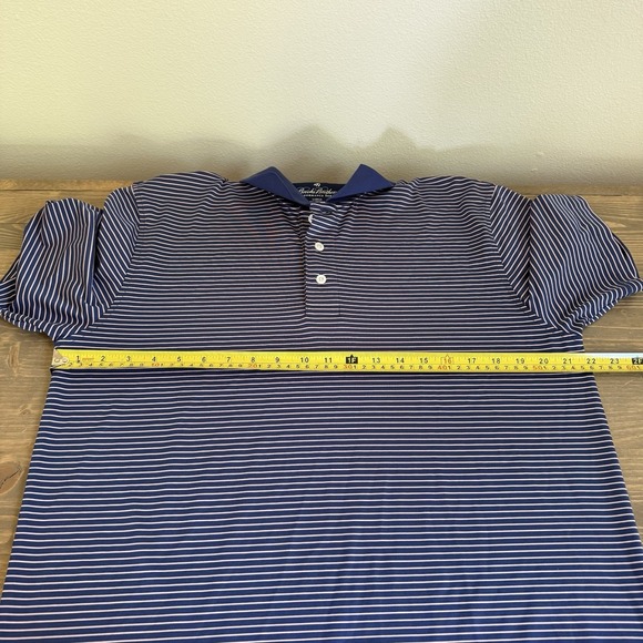 Brooks Brothers Men's Large Navy Blue Pink Performance Series Short‎ Sleeve Polo - Picture 7 of 8